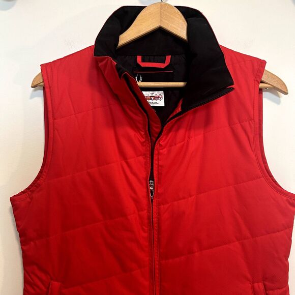 Spyder Ladies Vest Size 8 Full Zip-up Red Black Solid Casual Fall Winter Warm - Picture 2 of 16